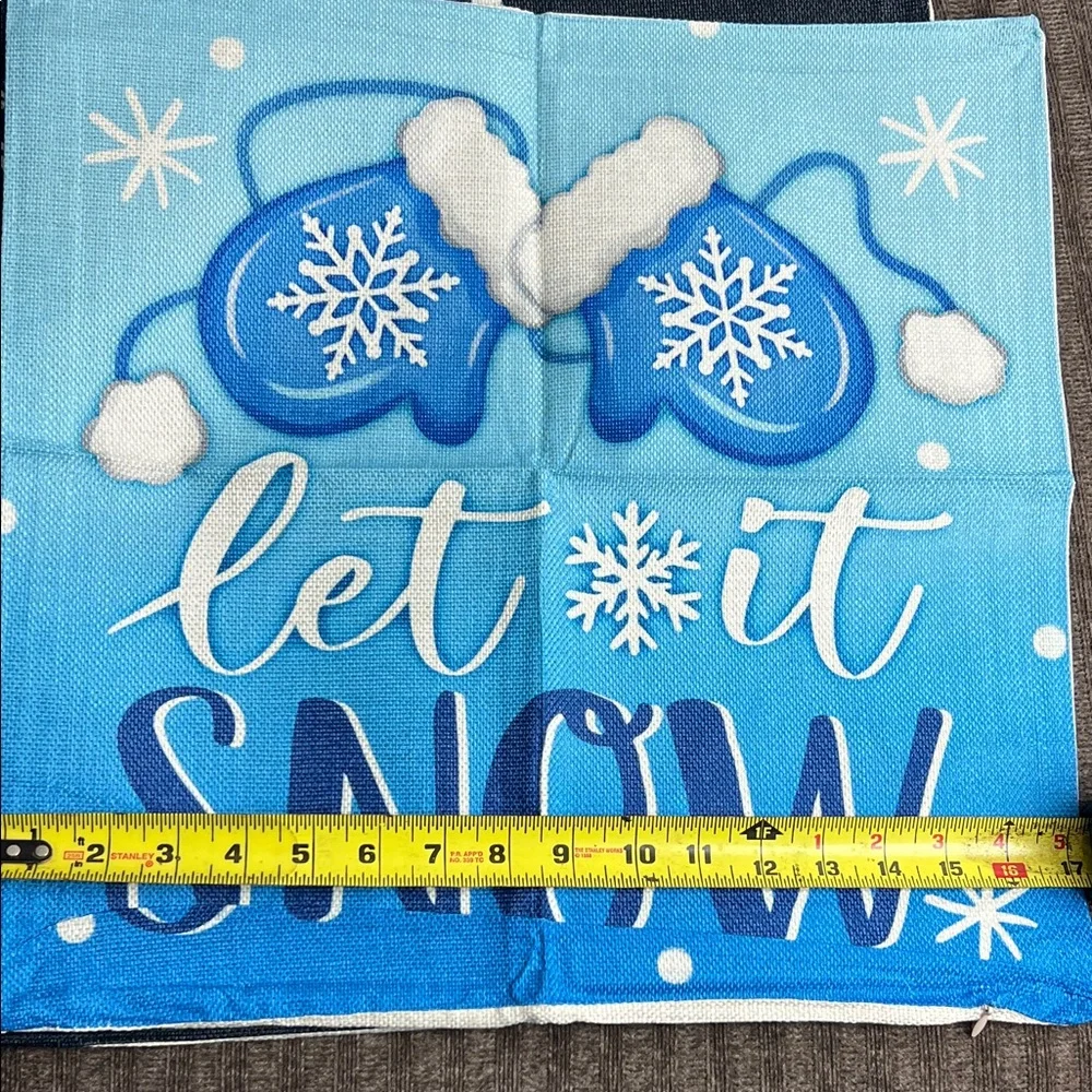 Winter Holiday Let It Snow Decorative Pillowcase 15x15